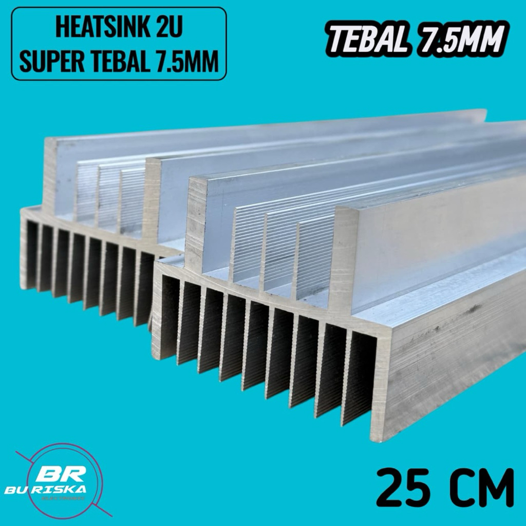 Heatsink / pendingin 2u 25cm tebal 7.5mm