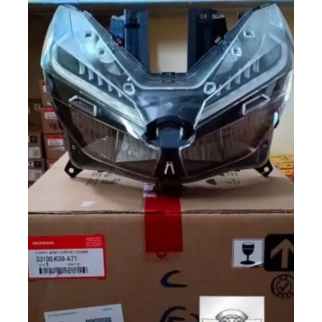 33100-K59-A71 100% AHM REFLEKTOR SET ASSY LAMPU DEPAN LED VARIO 125 150 2018 KEY LESS  33100K59A71