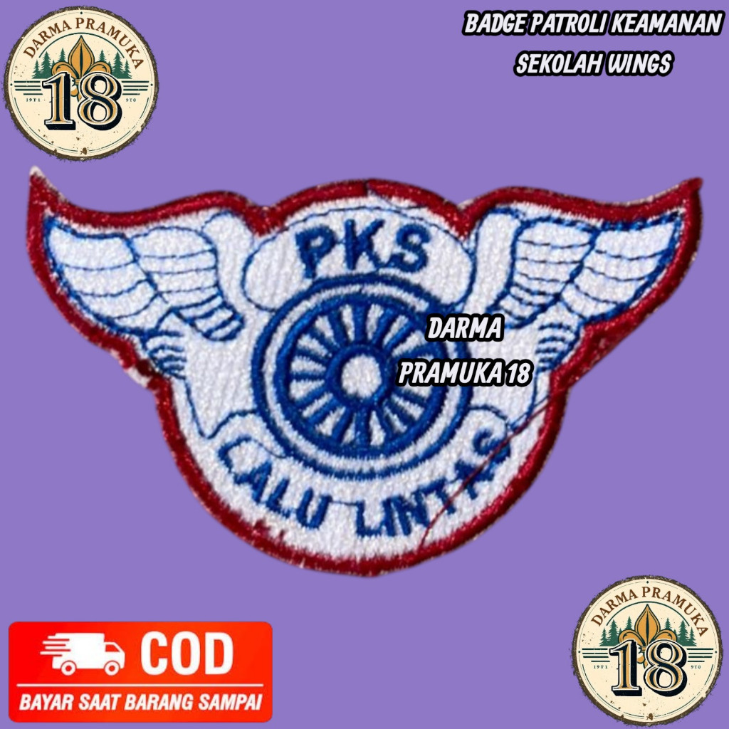 Badge Bordir Wings PKS Patroli Keamanan Sekolah Satuan