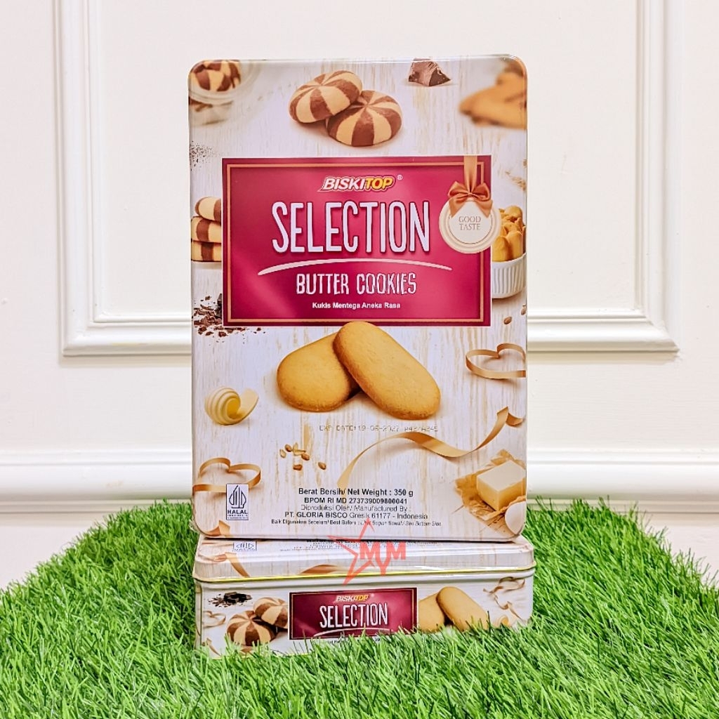 Biskitop Selection Butter Cookies Kaleng Kotak 350g