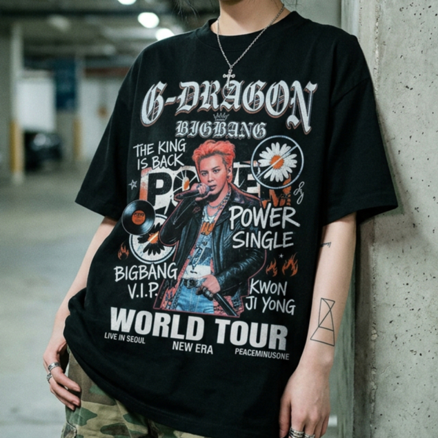 Unknown Supply Boxy Tee G-Dragon BIGBANG Vintage Bootleg Kaos Oversize Streetwear Unofficial Tshirt 