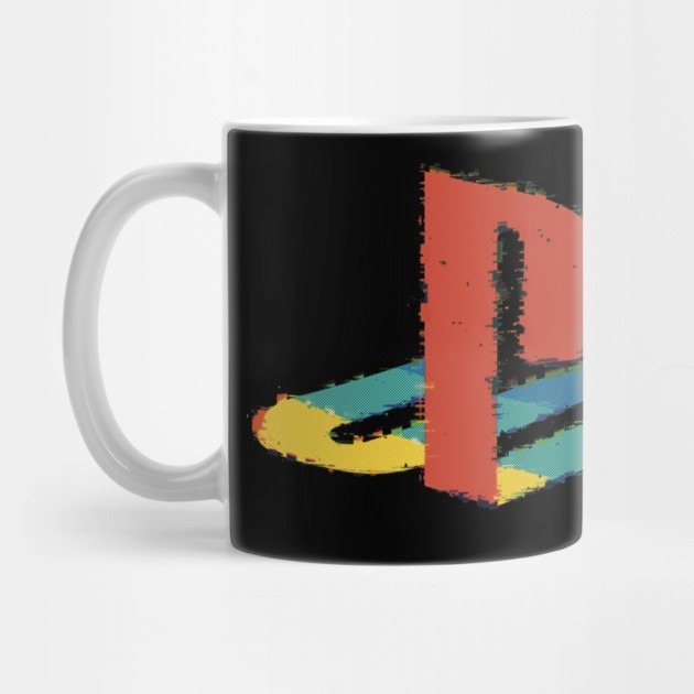 Glitched Playstation logo Playstation Tea Mug