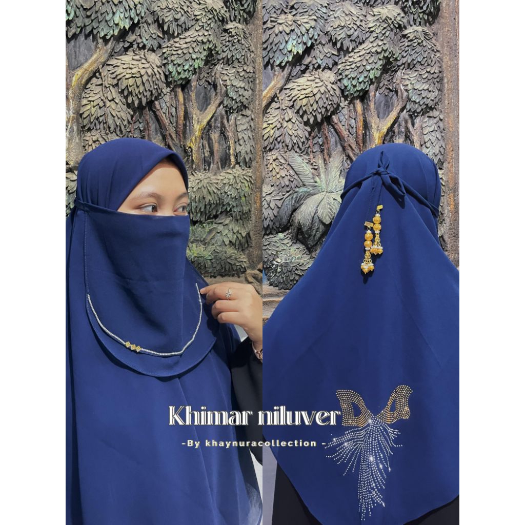 khimar niluver by khaynura collection, khimar khas temboro, khimar CERUTY