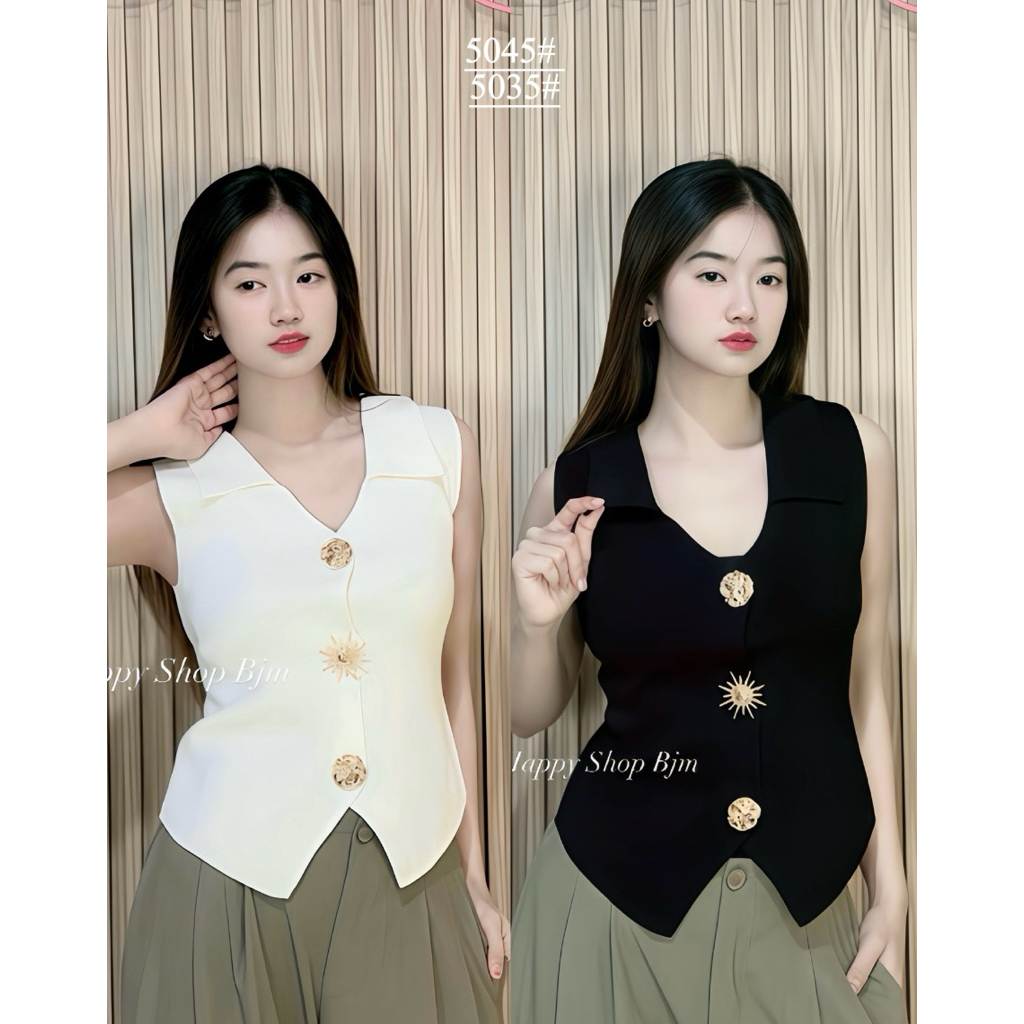HAPPY SHOP - VEST ROMPI WANITA KANCING MATAHARI 5045# 5035# RAJUT PREMIUM TERBARU KEKINIAN FASHIONAB