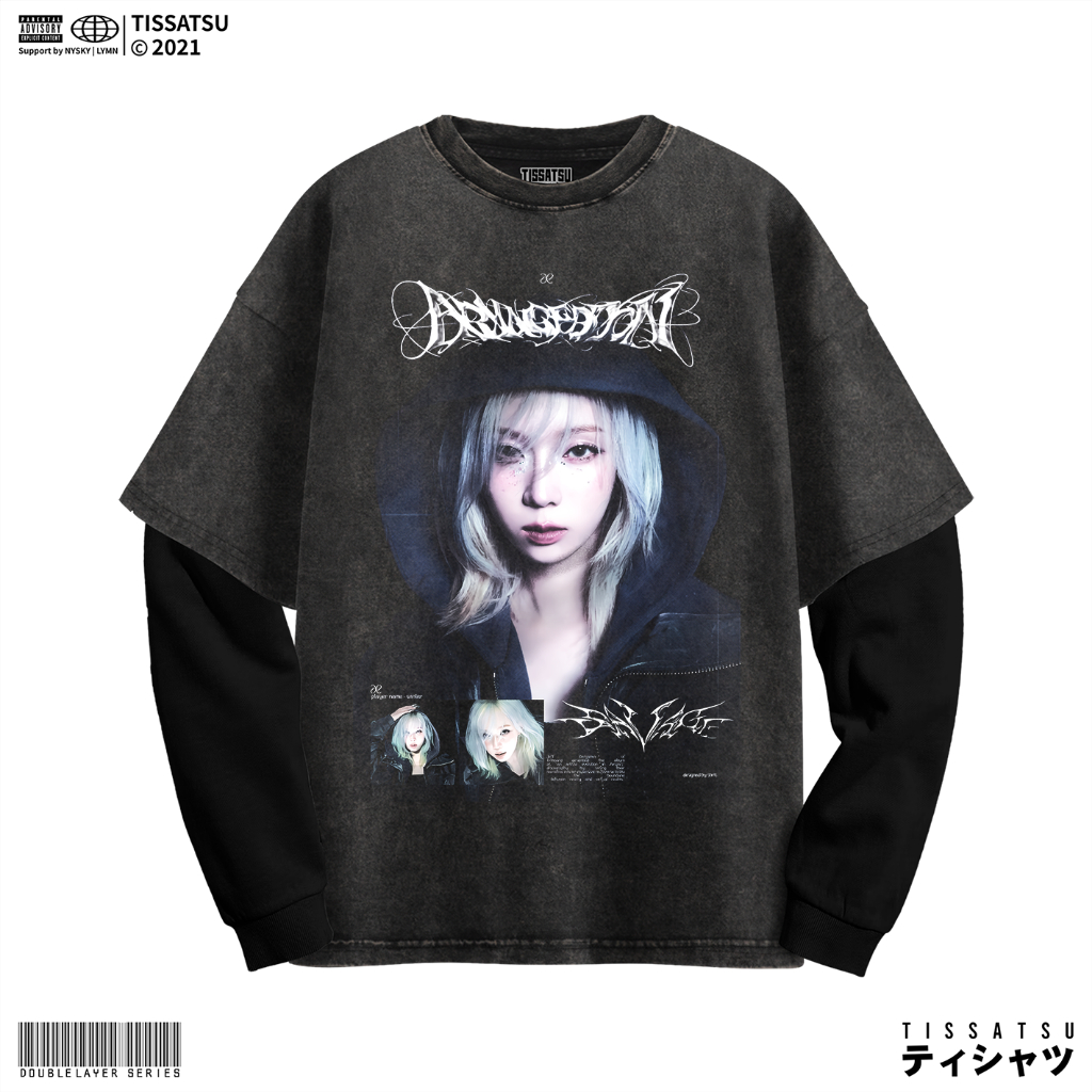 TISSATSU Longsleeve AESPA WINTER ARMG Double Layer Oversize / Baju Wash Lengan Panjang AESPA-58