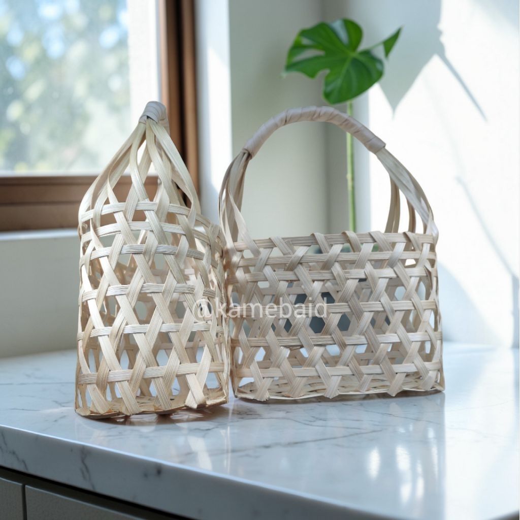 Kameba ID - Tas anyaman bambu kantong bambu tas hampers kado pernikahan kado ulangtahun