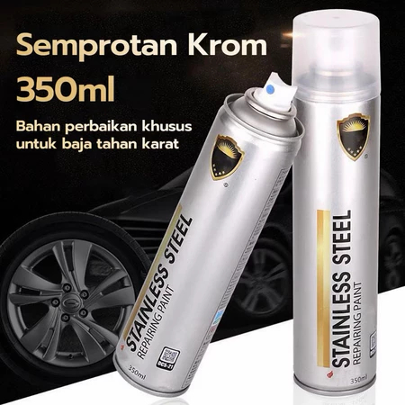 350 ML Cat Semprot Chrome Sapporo Chrome Spray Paint Anti Karat Warna Stainless /Cat Semprot Chrome 