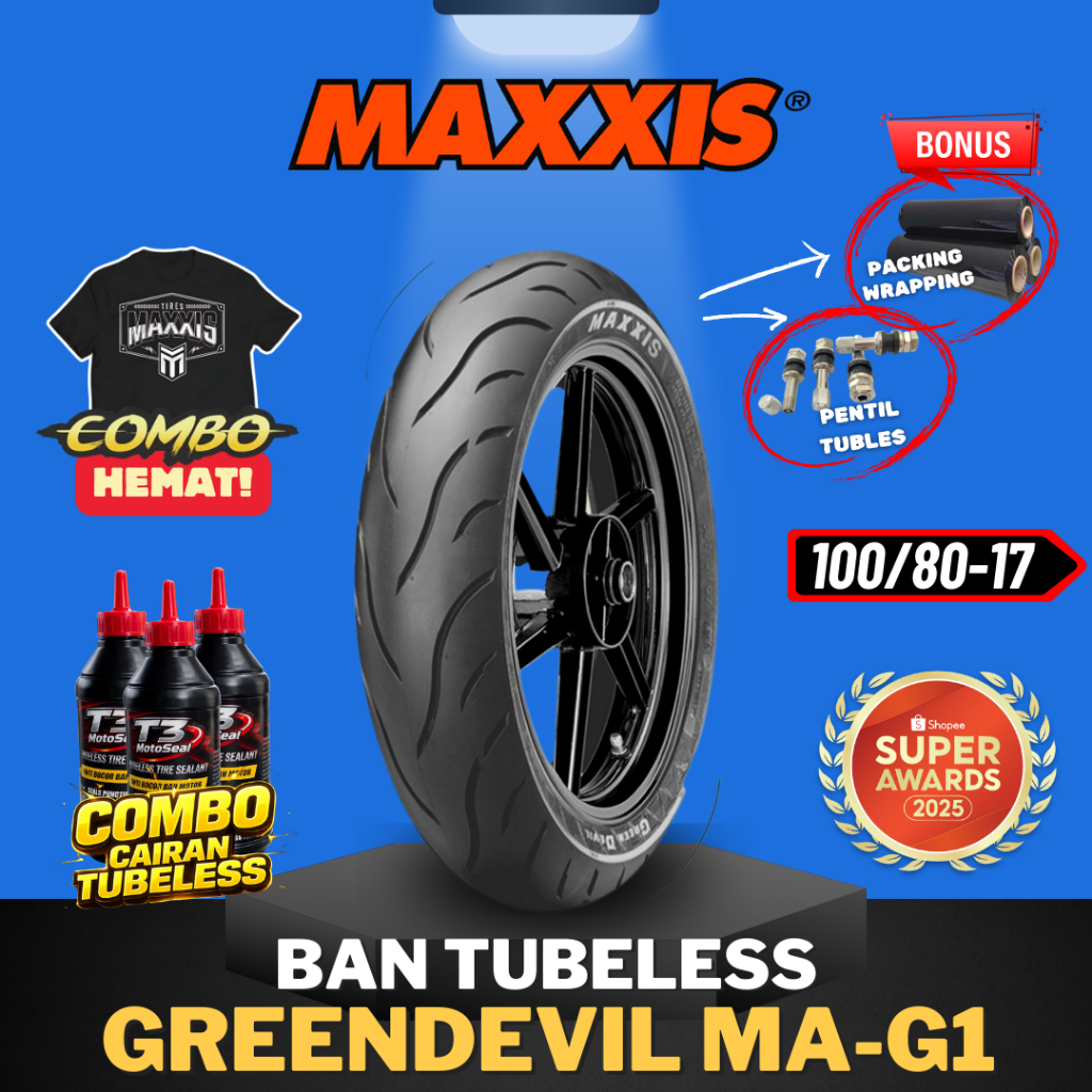 [READY COD] MAXXIS GREEN DEVIL RING 17 / BAN MAXXIS 100/80-17 / 100-80-17 BAN TUBELESS BAN LUAR / BA