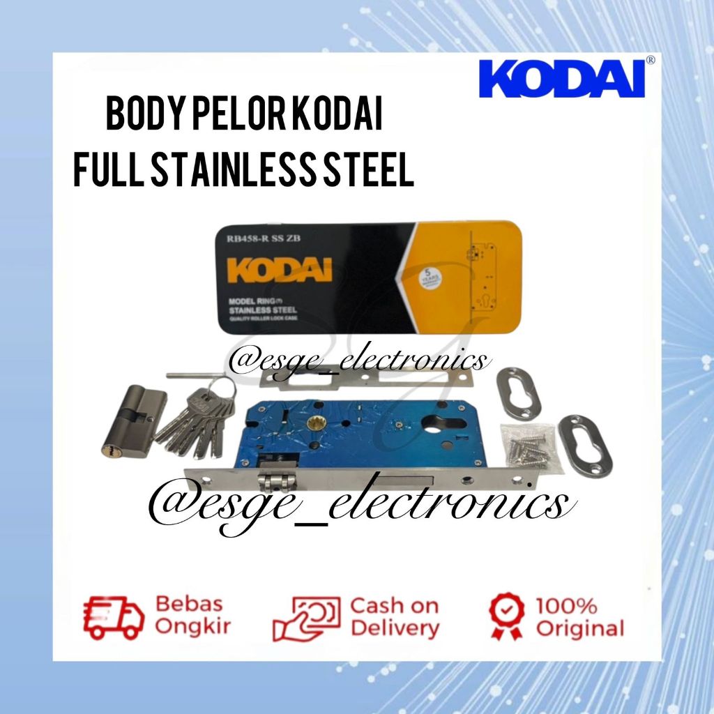 ORIGINAL BODY PELOR PINTU KODAI STAINLESS STEEL 304 BODY ROLLER ISI KUNCI BODY PELOR PINTU SUS 304