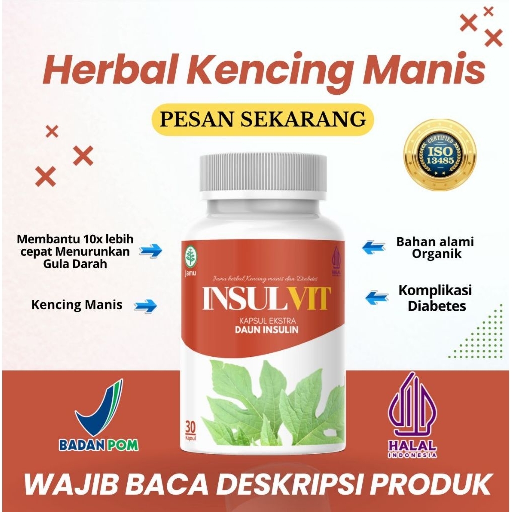 InsulVIT - Herbal Kapsul untuk kencing manis dan Diabetes 30 Kapsul BPOM Halal