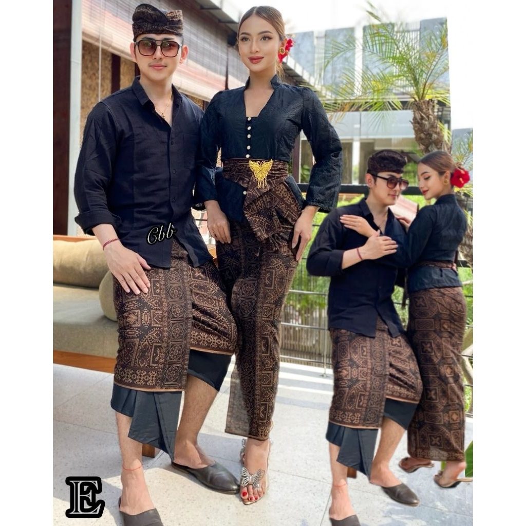 SET COUPLE KAMEN SAPUT BATIK KLASIK | SAPUT UDENG BATIK PREMIUM | PAKAIAN ADAT BALI