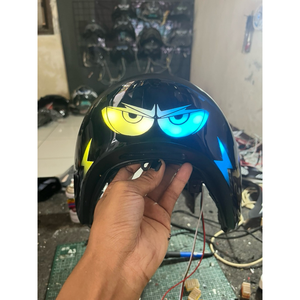 stoplamp lazy vario 110 karbu model mata rgb belang + mika custom