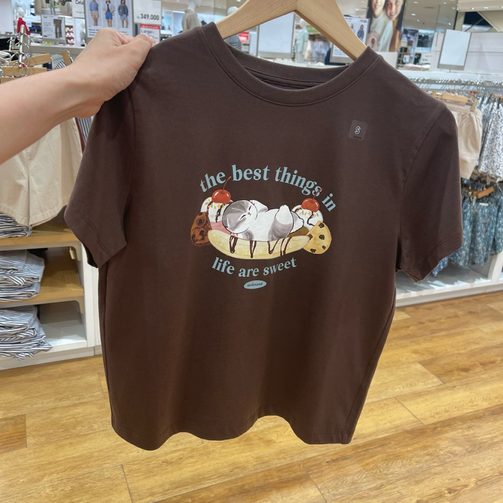 Tshirt Uniqlo woman MOFUSAND dark brown