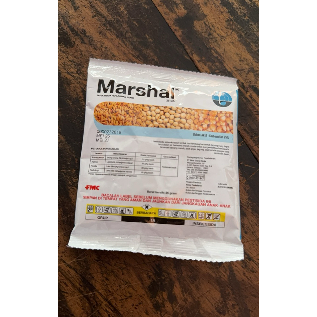 Insektisida Marshal 25DS 25gr - Sistemik, Kontak dan Lambung, Bubuk Merah Muda