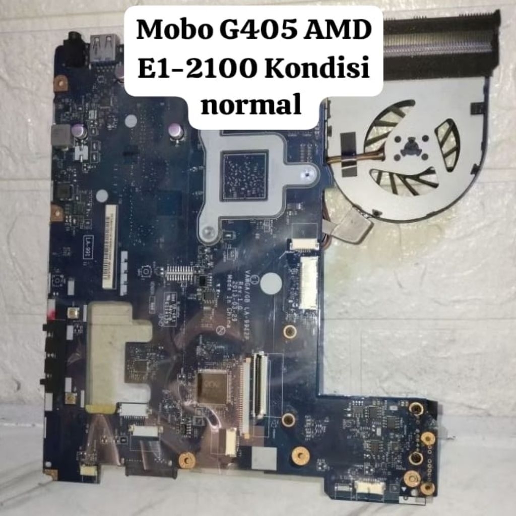 Motherboard/Mainboard/Mesin Laptop Lenovo G405 AMD E1-2100 Kondisi nyala normal