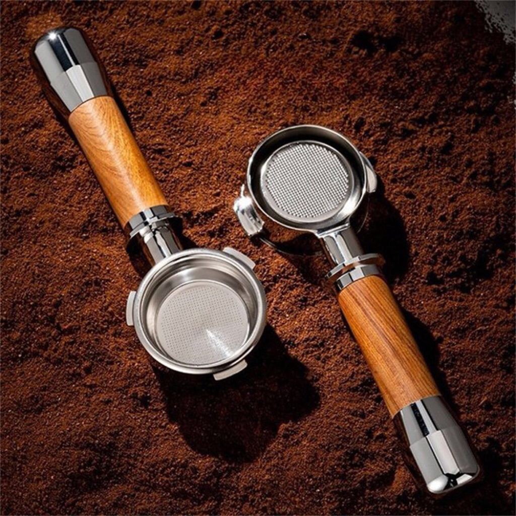 Portafilter 51mm handle kayu / bottomless naked portafilter / bottomles naked portafilter detachable