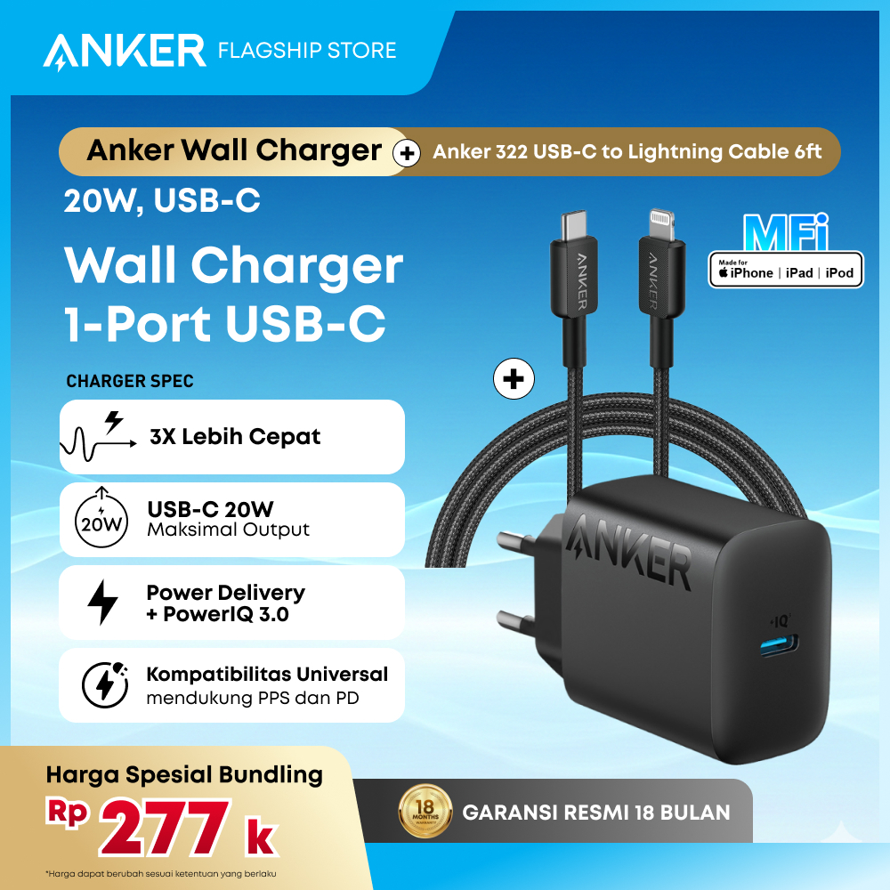 Anker Wall Charger Adaptor GaN USB Type C Lightning MFi Fast Charging PD for iPhone 17 16 15 14 13 2