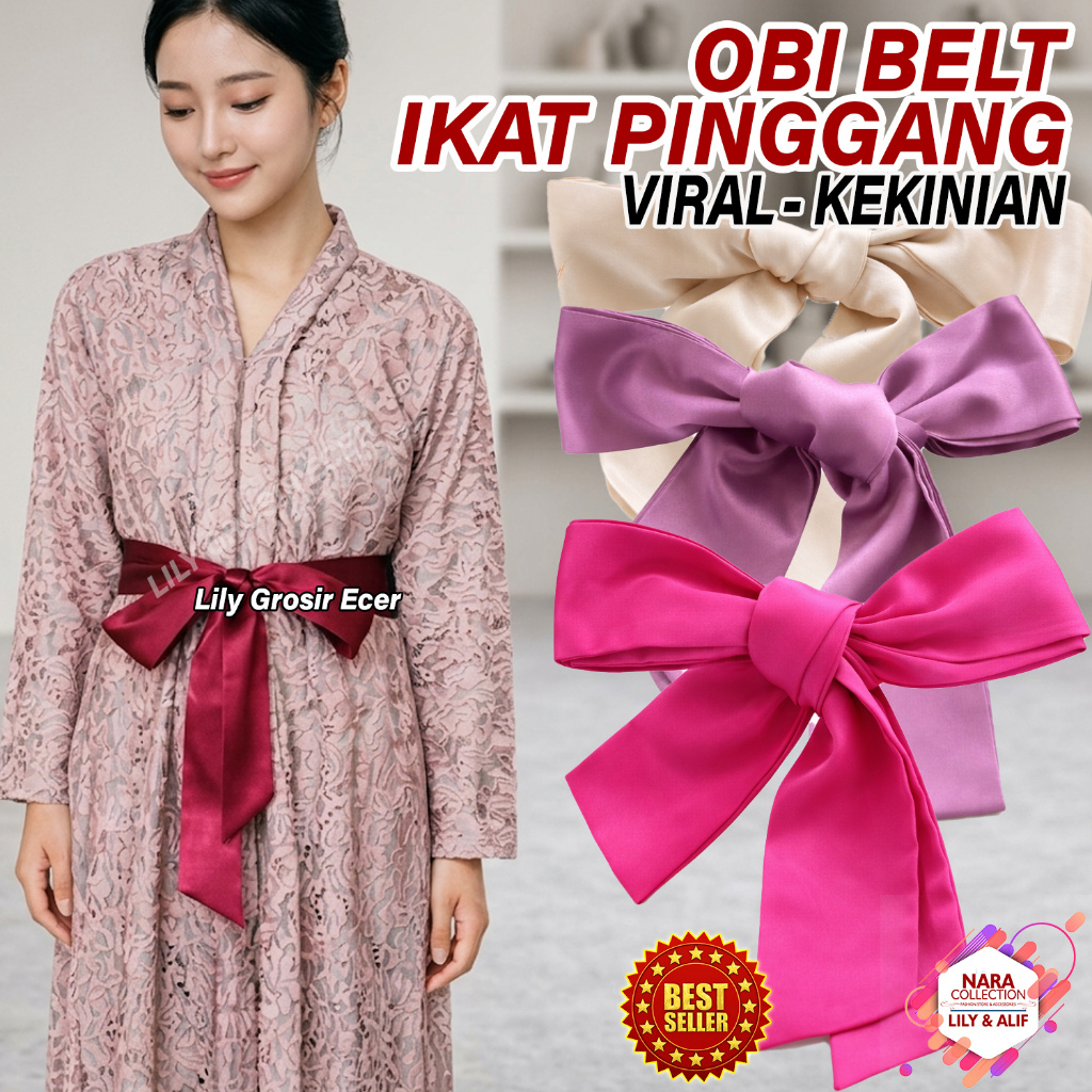 Ikat Pinggang Tali Obi Satin Velvet Multifungsi | Obi Belt Kebaya Dress Murah
