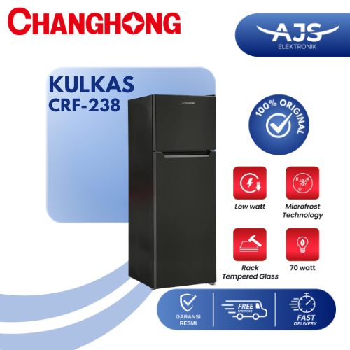 CHANGHONG Kulkas 2 Pintu CRF-238 Semi Low Frost 180 Liter Engsel Pintu Fleksibel Garansi Resmi / CRF
