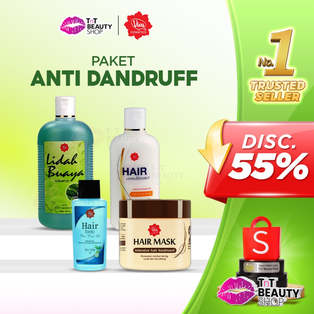 Viva Paket Anti Dandruff (Anti Ketombe) with COLLAGEN, JOJOBA OIL & VIT B5 | TnT Beauty Shop