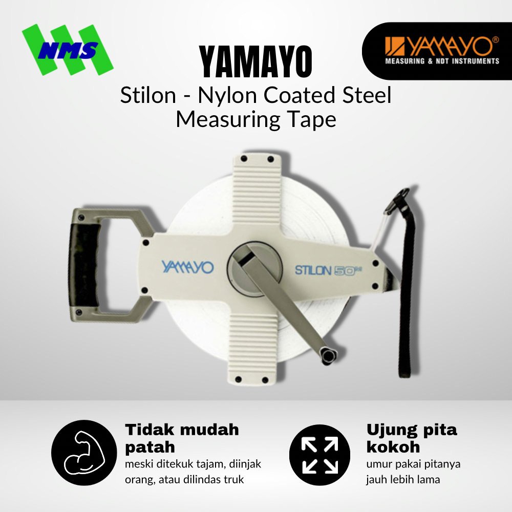 Meteran Gulung YAMAYO 100M Meter Stilon NR100 Steel Plat Baja Original Japan Tancap Tanah Roll Roll 