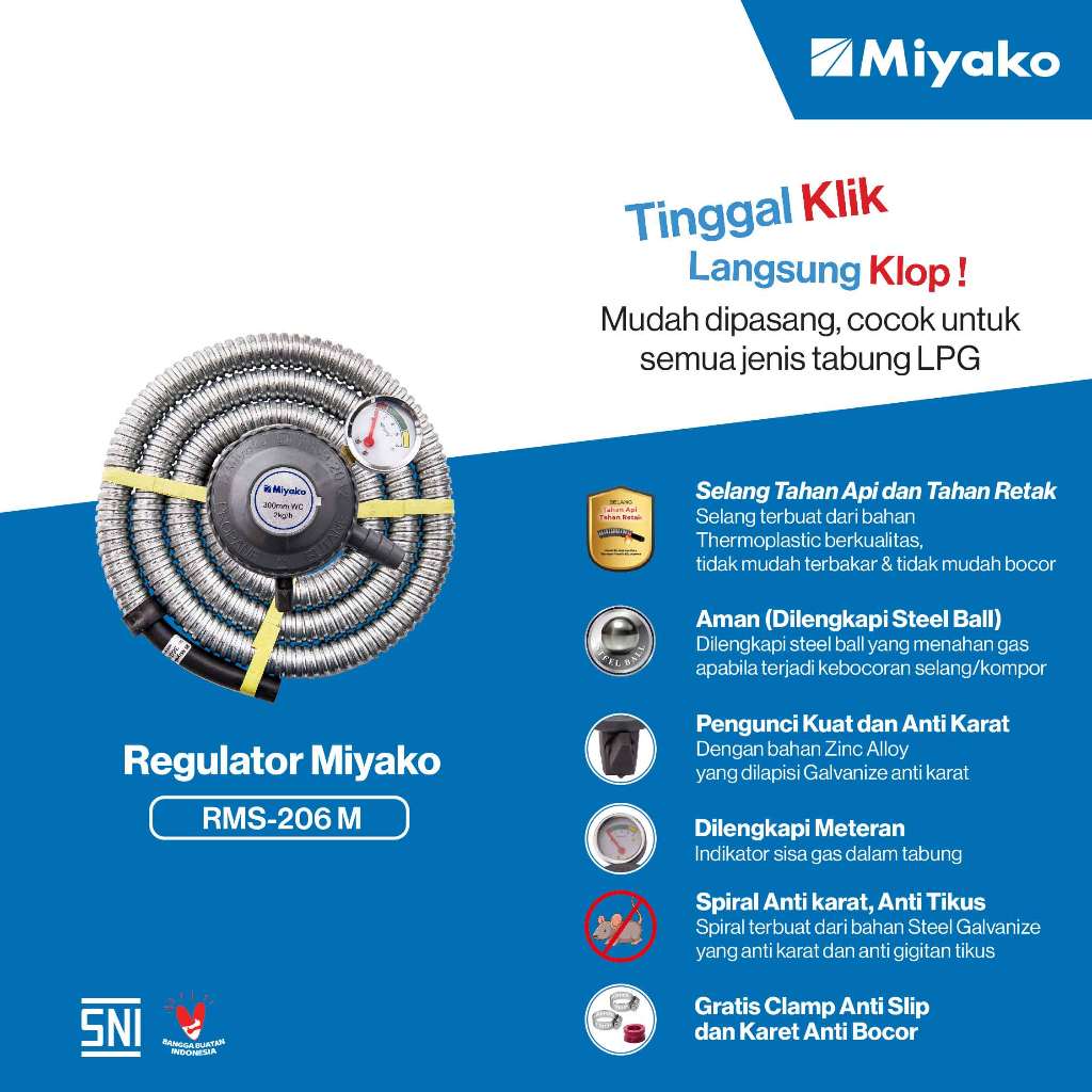 Regulator Selang Miyako RMS206M  - [1.8M]