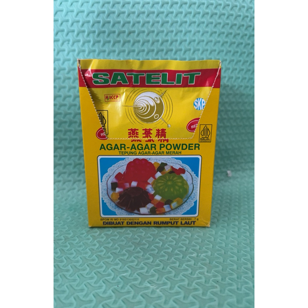 Agar Agar Satelit 1 Box 12 Sachet - Pilihan Warna Menarik, Praktis, dan Halal