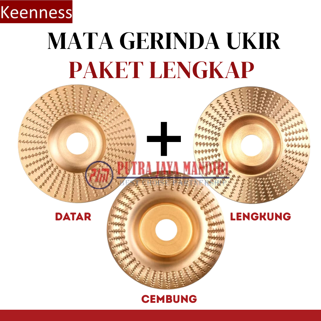 Mata Gerinda Serut Kayu 4 inch Datar Cembung Lengkung Set 3 Pc Carving Saw