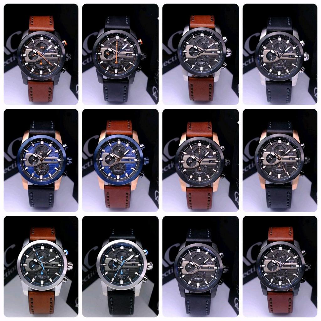 Alexandre Christie AC 6562 Jam Tangan Pria Rantai Kulit Original