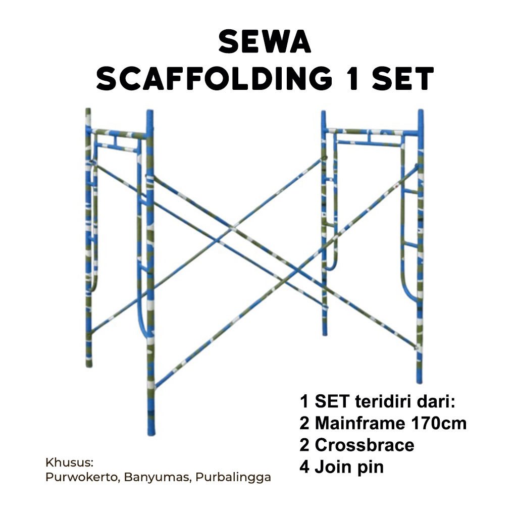 Sewa Scaffolding T.170 1 Set 2 Main Frame 2 Crossbrace