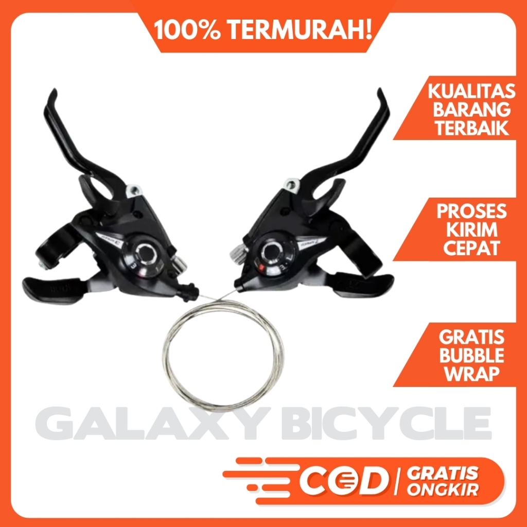 Shifter Brake Set Sepeda Shimano 3 x 7 Speed ST-EF51 Operan Gigi Sepeda Lipat MTB DLL