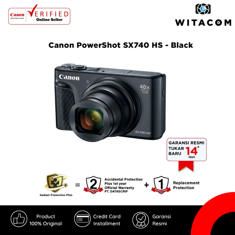 Canon PowerShot SX740 HS / SX-740 / SX 740 Black - Garansi Resmi