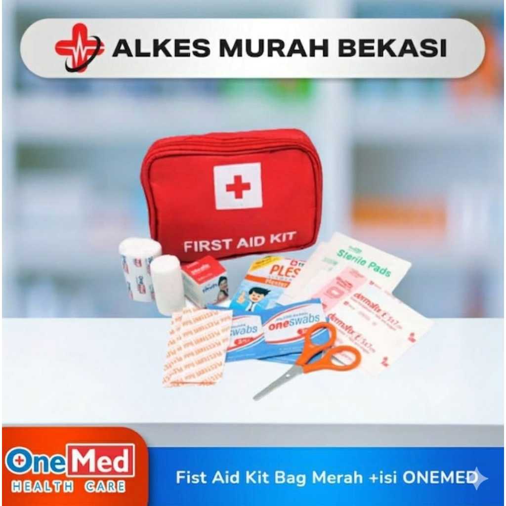 ONEMED P3K First Aid Kit Bag Merah + Isi