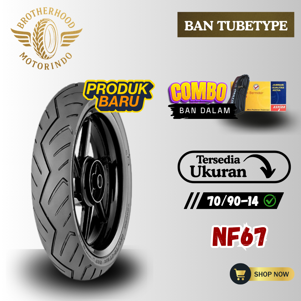 BAN IRC NF67 TUBETYPE (70/90-14 / 70 90 14) BAN IRC  / NON TUBLES IRC/ BAN MOTOR TUBETYPE RING 14 / 