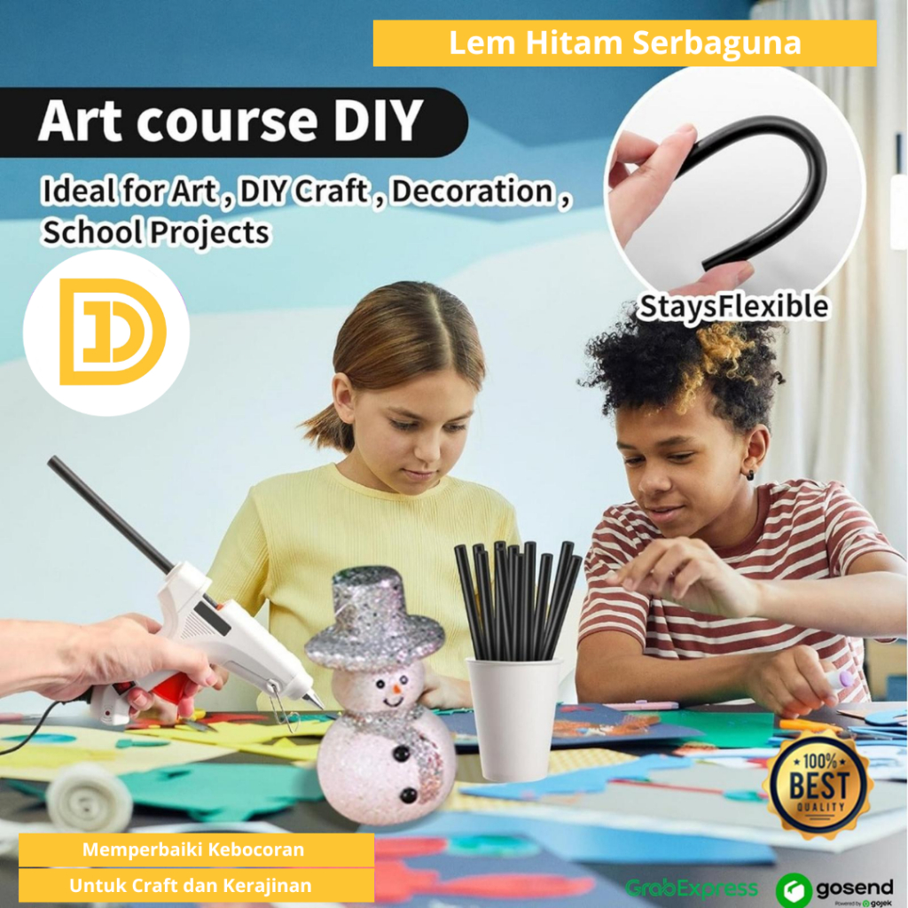 Lem Bakar Hitam Ajaib Refil Lem Tembak Super Kuat Lem Tambal Ember Bocor Refill Glue Craft Kerajinan