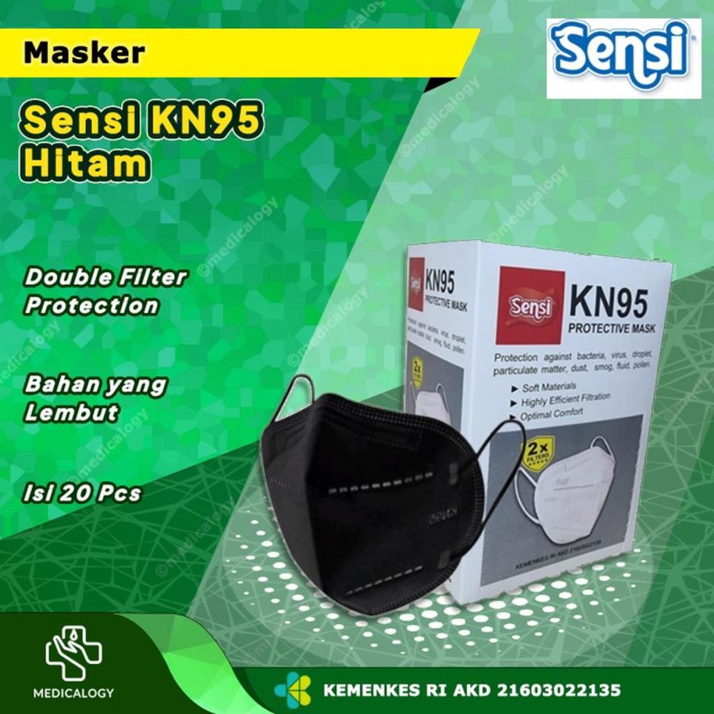 Masker KN95 Sensi Warna Hitam Black