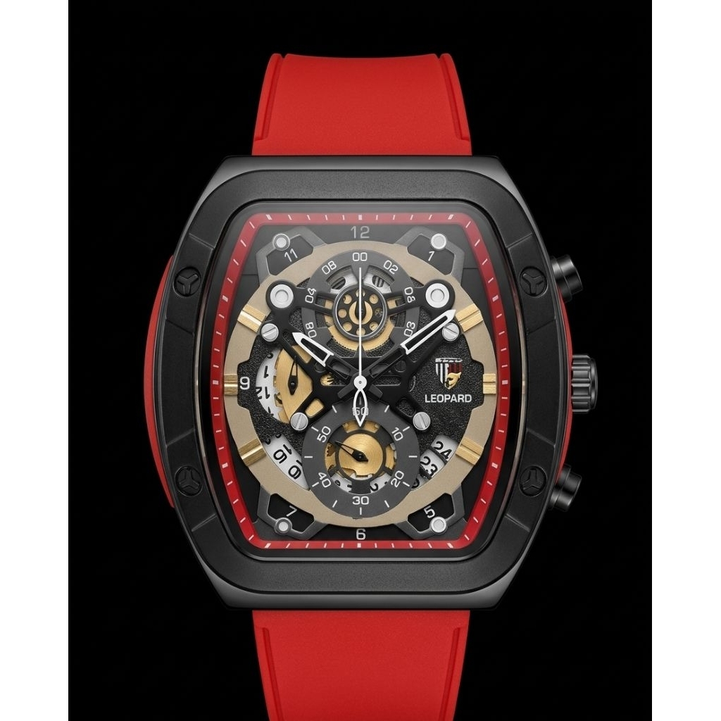 LEOPARD JAM TANGAN PRIA RUBBER ORIGINAL