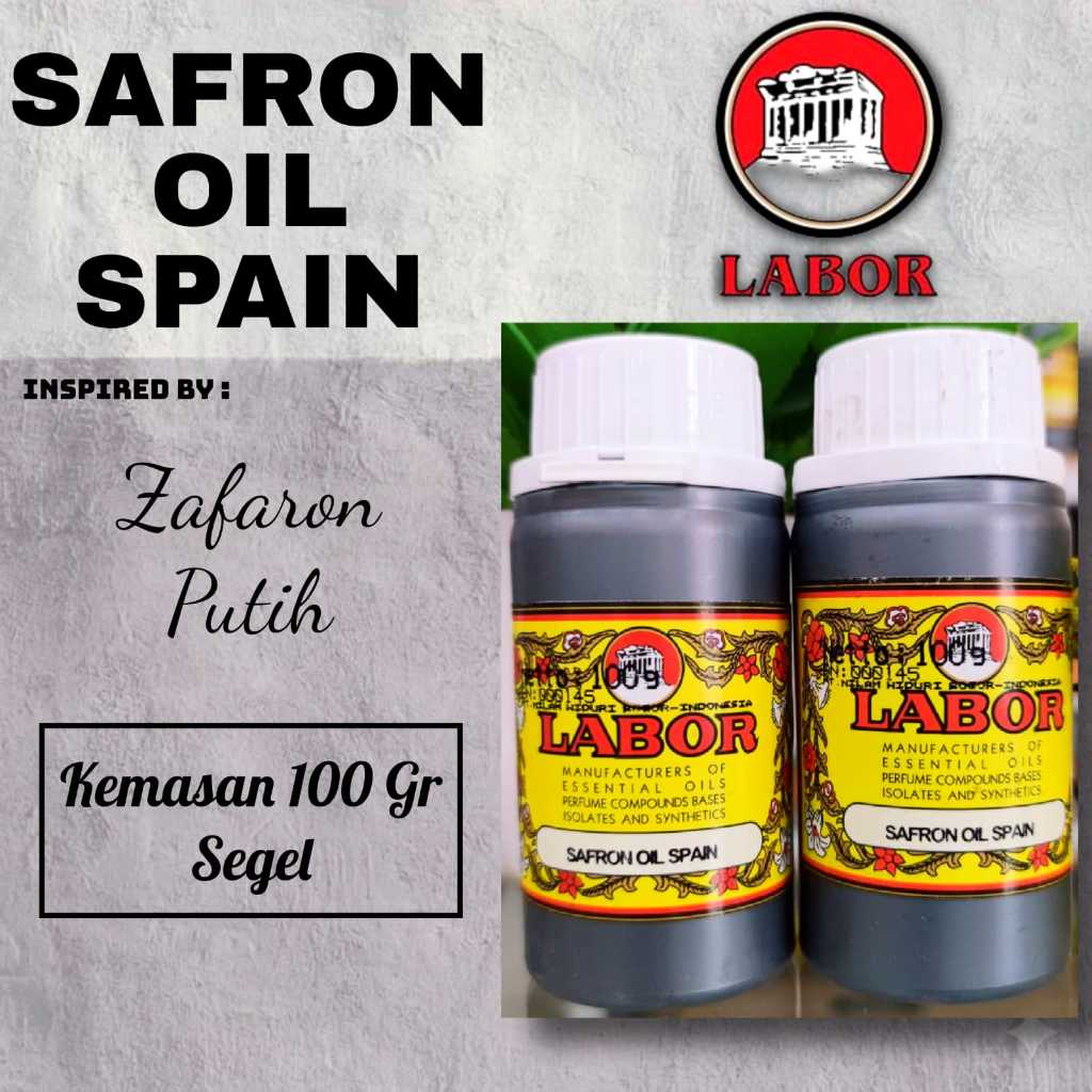 100 GR - SAFRON OIL SPAIN [ Labor ] | Bibit/biang parfum murni tanpa campuran kemasan Segel - zafaro