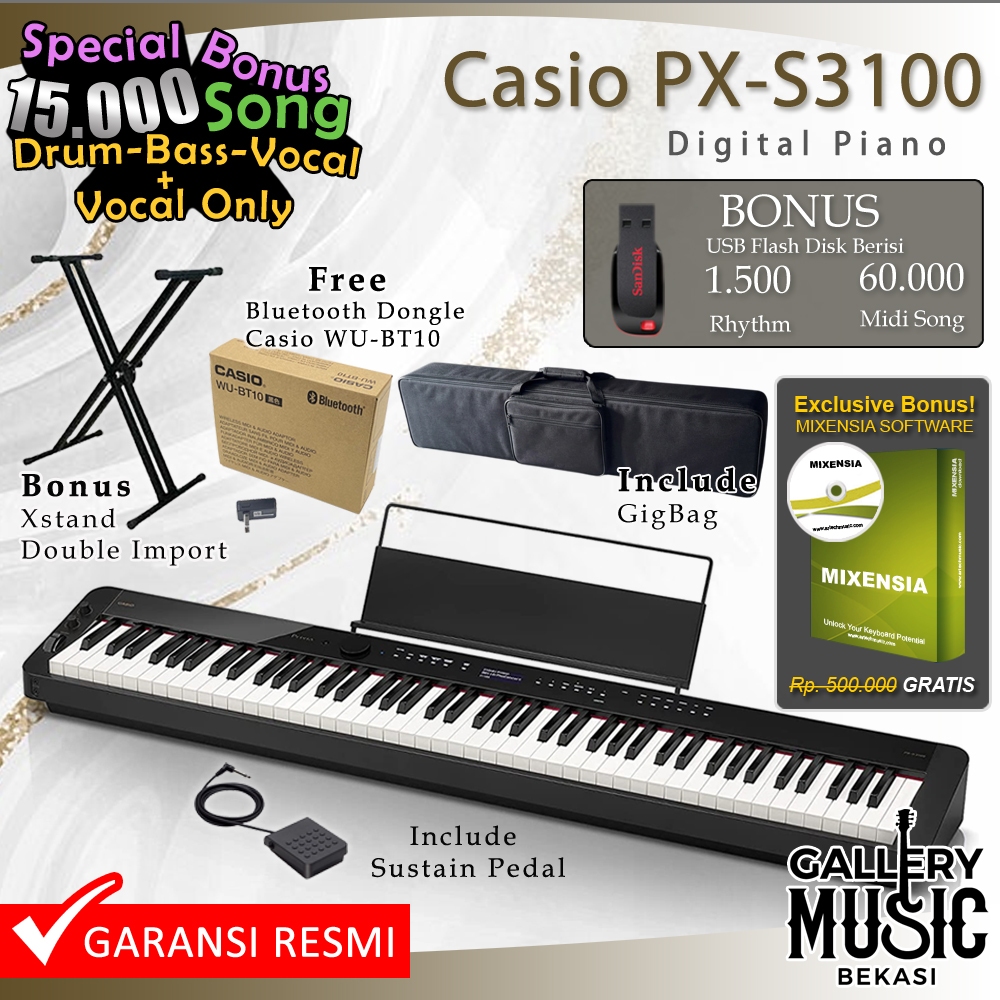 Casio Privia PX S3100 Digital Piano / PXS3100 / PXS 3100 Garansi Resmi