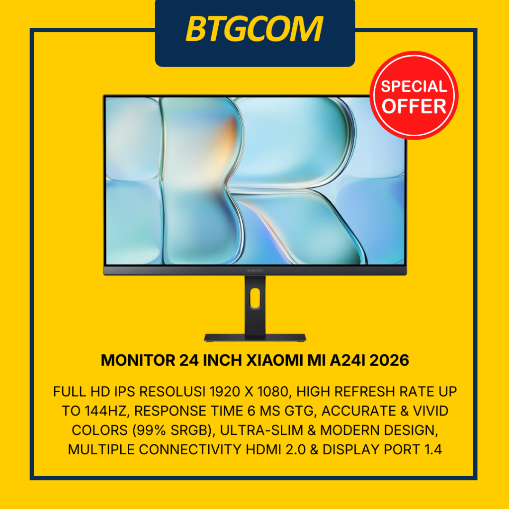 MONITOR PC XIAOMI MI A24I 2026 24 INCH FULL HD FHD IPS 144HZ HDMI/DP