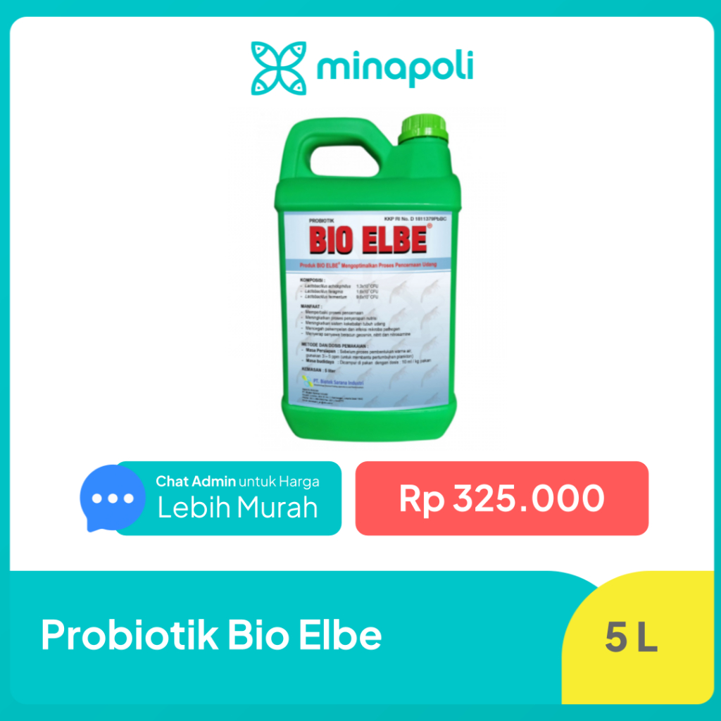 Probiotik Udang dan Ikan Bio Elbe Kemasan 5 Liter