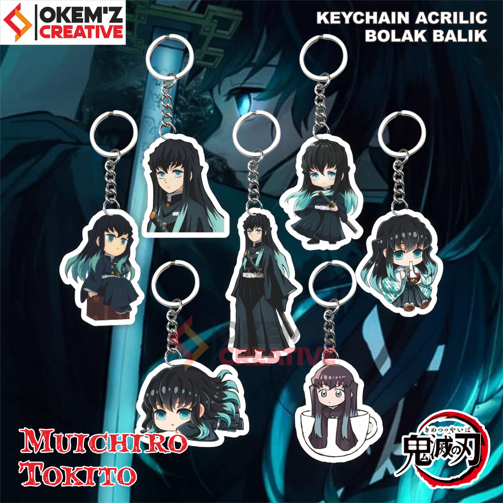 Souvenir Gantungan Kunci MUICHIRO TOKITO Hashira Kabut Anime Kimetsu No Yaiba - Gantungan Kunci Anim