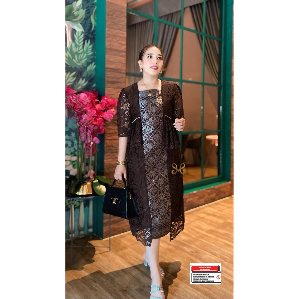 SAMANTHA - Dress Brukat Mix Songket // Dress songket Wanita Mewah // Gaun Pesta Wanita // Dress Pest