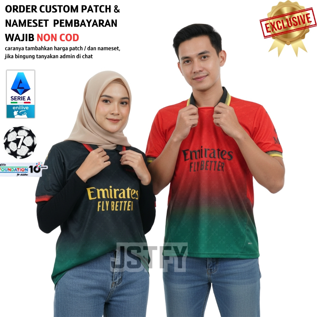 PLAYER ISSUE Jersey Acmln Offwhite 2025 2026 Baju Bola Pi Version Merah Hijau Hitam Kerah Pasang Cus