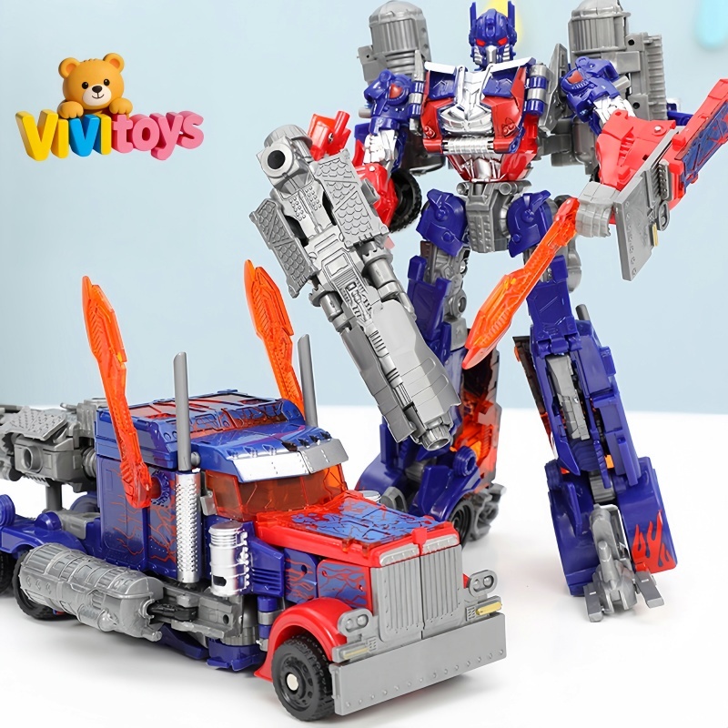 Mainan Robot Berubah Bentuk Action Figure - Koleksi Mobil Truk Pesawat Tank Dinosaurus Mainan Anak