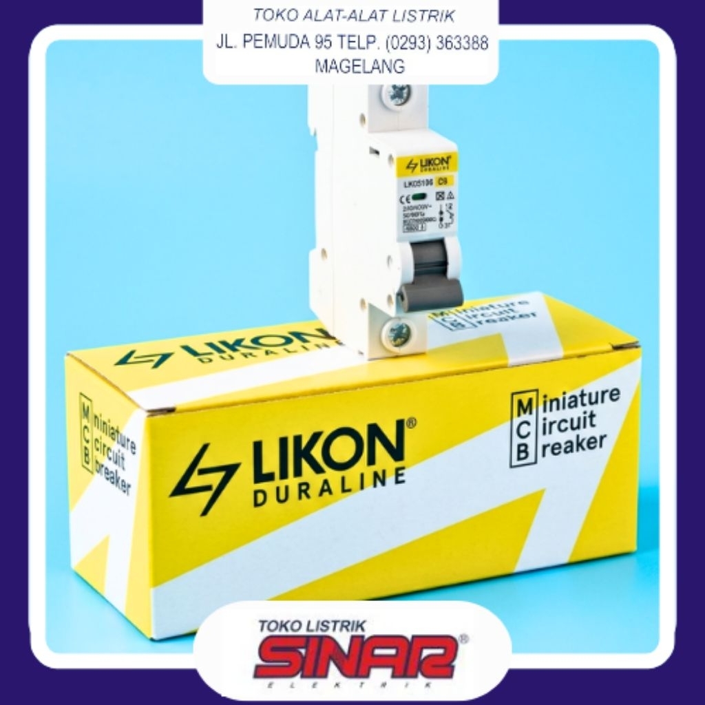 MCB 1P 6A LikON Duraline | Miniature Circuit Breaker 6 Ampere | Sekring Listrik Rumah