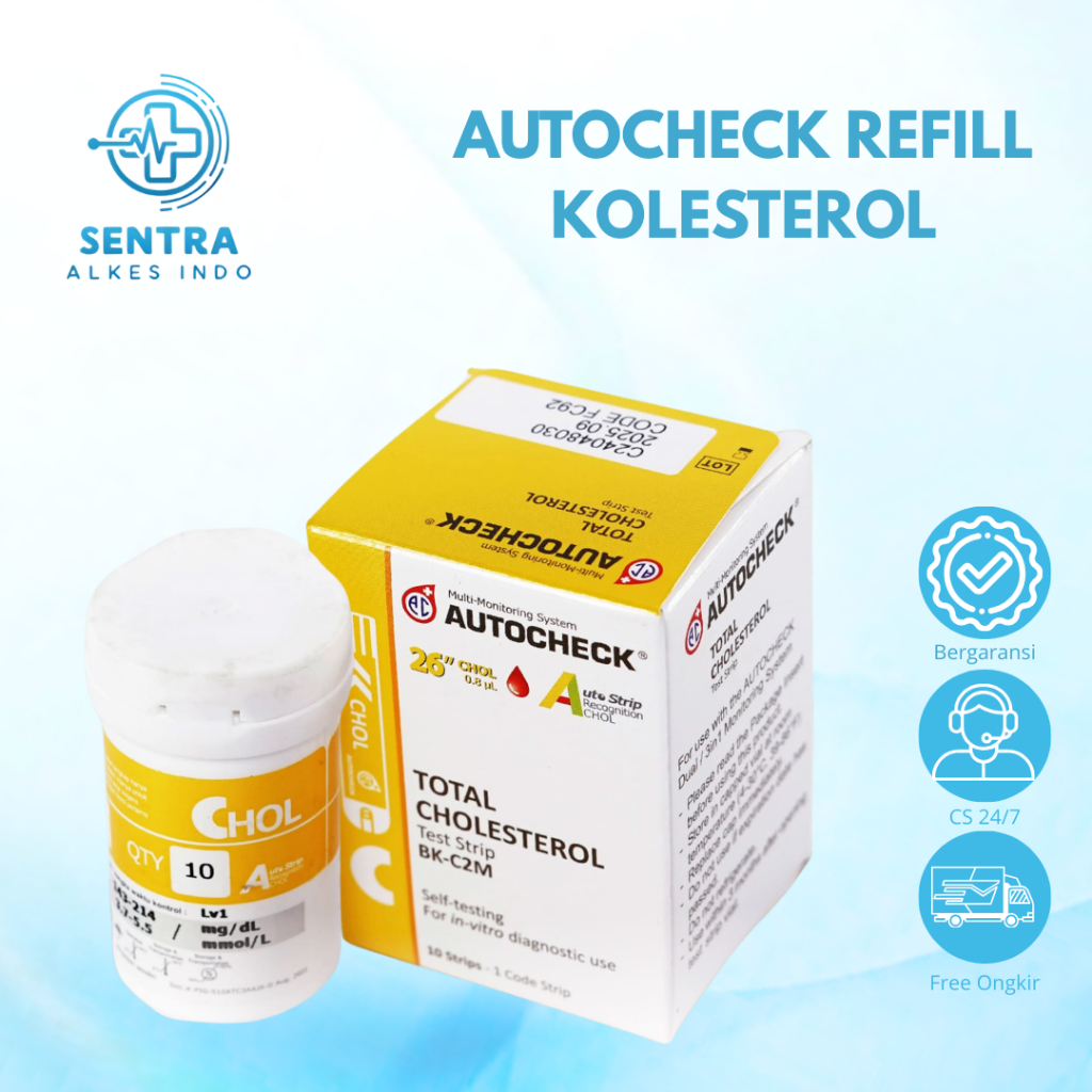 Refill Strip Autocheck Kolesterol Isi 10 Pcs / Strip Kolesterol Autocheck / Stick Autocheck / Kolest