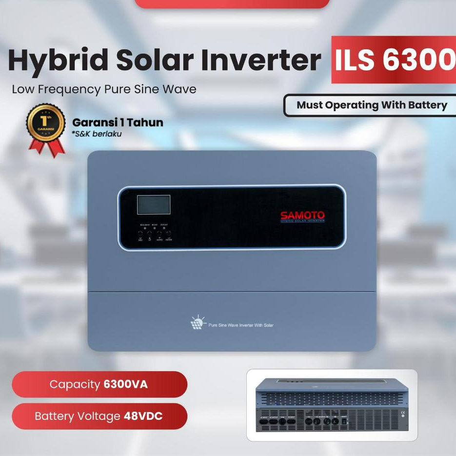 Inverter ILS6300 SAMOTO Hybird Low Frequency Pure Sinewave 48V 6300VA/5000W Hybrid Solar Inverter So