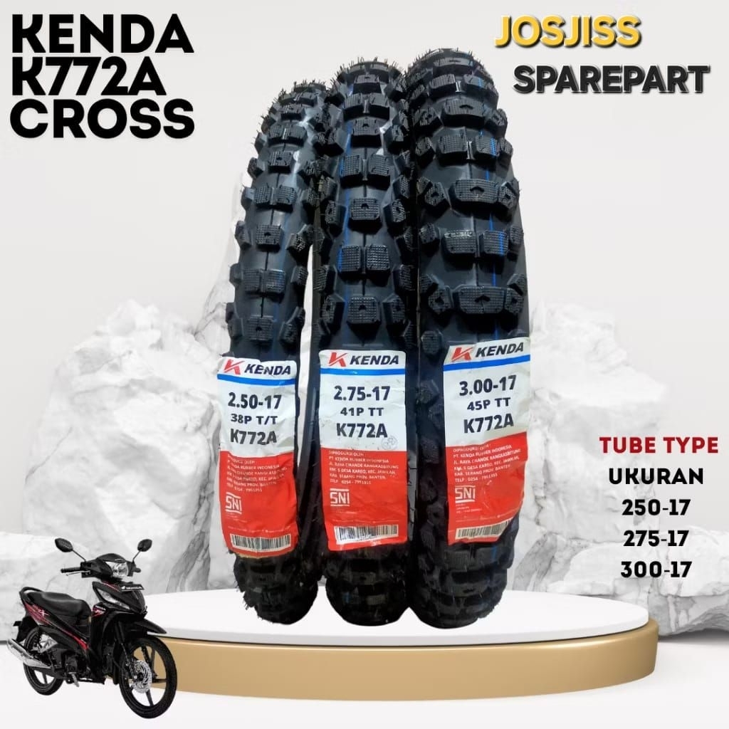 BAN MOTOR CROSS KENDA K772A TUBETYPE 250-17 275-17 300-17 BAN CROSS / BAN TAHU / BAN CANGKUL SUPRA J