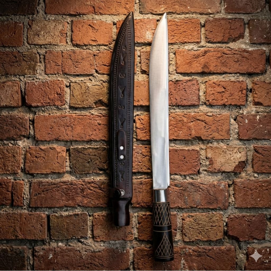 pisau sembelih kambing dan sapi lengkap sarung kulit